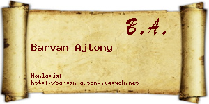 Barvan Ajtony névjegykártya